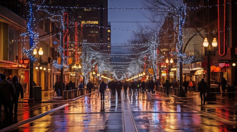 Holiday Lights Hanging in Roswell, GA