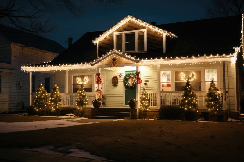 Holiday Lights Hanging in Roswell, GA